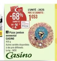 L'UNITÉ : 2025 PAR 2 E CANOTTE  -68% 1653  2 Max  CANNES  casino  Casino
