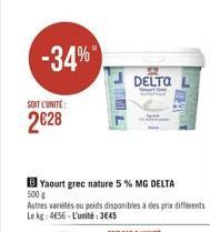 -34%  DELTA  SOIT L'UNITE:  2628