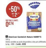 FERRARI  -50% 12  Harry's Tlmenican Sandwich  SOIT PAR 2 LUNTE:  0074