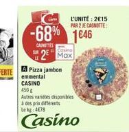 L'UNITÉ : 2015 PAR 2 E CANOTTE  -68% 1646 2 Max  CANNES  Casino  Casino