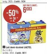 lait demi-écrémé Lactel