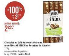 chocolat au lait Nestlé