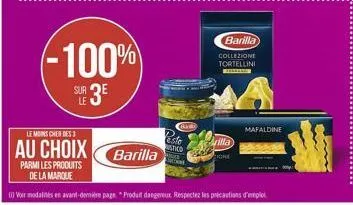 -100%  barilla collezione tortellini  sur 3e  le  mafaldine  le monde des  risto  au choix barilla  ko  grilla ione
