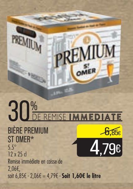 Bière premium st omer offre à 4,79€