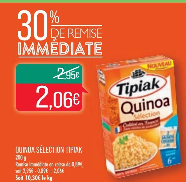 Quinoa selection Tipiak offre à 2,06€