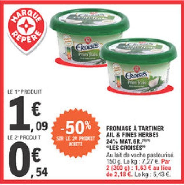 fromage a tartiner ail & fines herbes 24% MAT.GR les croises