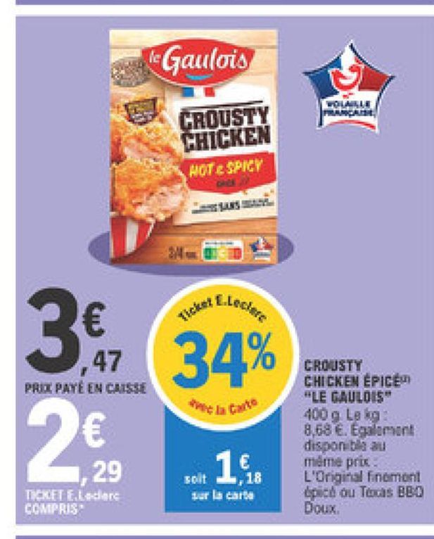 crousty chicken epice  Le gaulois