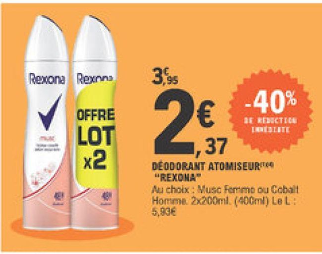 déodorant atomiseur Rexona