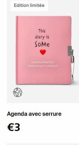 Edition limitée  This diary is Some  and this Yuribus expleto  Agenda avec serrure 3