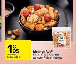 4  195 Le sachet Lekg: 7806  Mélange Asia Le sachet de 250, Aurayon Fruits et légumes