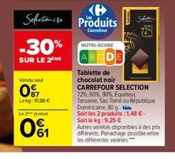 chocolat noir Carrefour