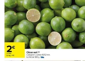 2     left lekg:4  citron vert catégorie 1. galbre 45/52 mm le filet de 5009