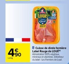 Loué  4 SO    Cuisse de dinde fermiere Label Rouge de LOUÉ" Alimentation 100% végétaux, minéraux et vitamines Détenteur du label Les Fermes de Loué.  Loko