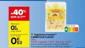 tagliatelles Carrefour