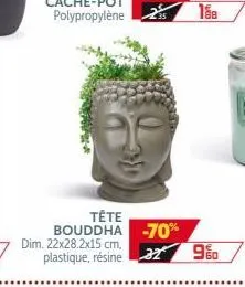 1&s  tête bouddha -70% dim. 22x28.2x15 cm  plastique, résine 39