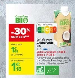lait de coco Carrefour
