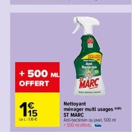 DANUTES Ant Barri  + 500 ML OFFERT  MARC  12    Nettoyant ménager multi usages ST MARC Acti-bactérien ou javet 500 m 500 ml offerts  LeL: 15