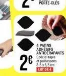 porte-clés  spical tapis  4 patins adhesifs antiderapants et paliassons 8.5x8.5 cm lot de  2