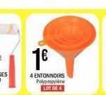 1  4 ENTONNOIRS Polypropylene  LOT DE 4