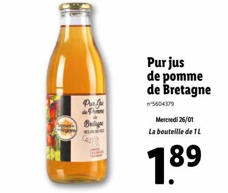 Pur jus de pomme de Bretagne