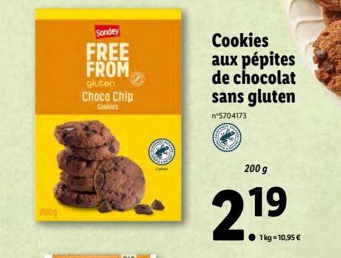 cookies aux pepites de chocolat sans gluten