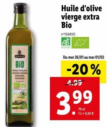 huile d'olive extra vierge bio