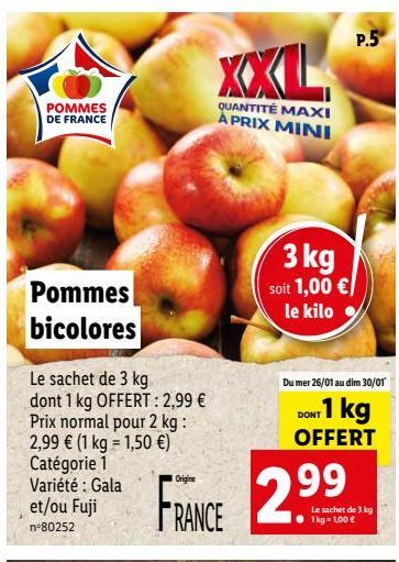 Pommes bicolores offre à 2,99€