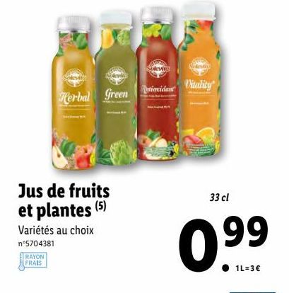 jus de fruits et plantes