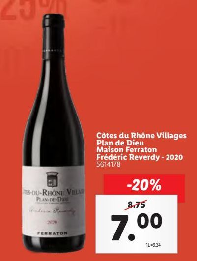 Cotes du Rhone Villages Plan de Dieu Maison Ferraton Frederic Reverdy 2020