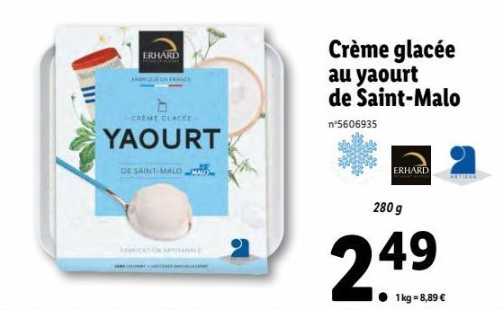 crème glacee au yourt de Saint-Malo