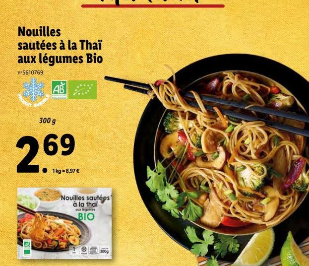 nouilles sautees a la Thai aux legumes Bio