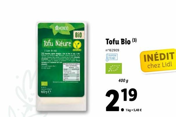 Tofu Bio offre à 2,19€
