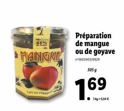 Preparation de mangues ou de goyave