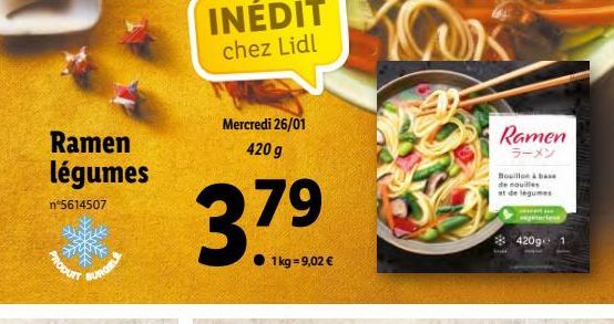 Ramen legumes offre à 3,79€