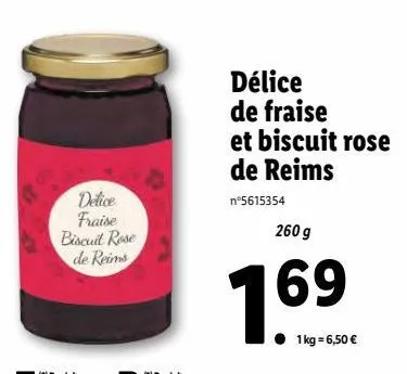 delice de fraise et biscuit rose de reims