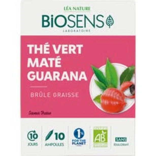 biosens ampoule brûle graisse thé vert - maté - guarana - bio
