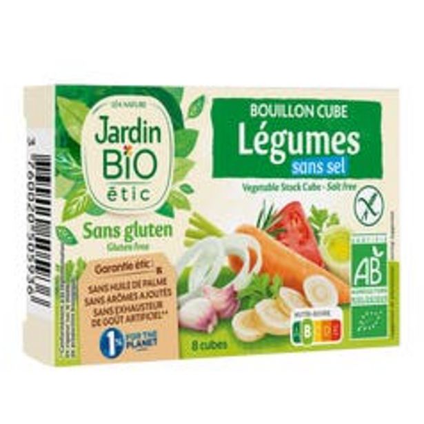 Jardin BiO étic Bouillon cube légumes sans gluten - bio offre à 1,96€