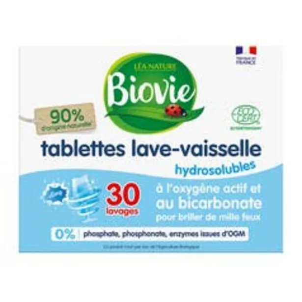 biovie tablettes lave-vaisselle au bicarbonate de soude