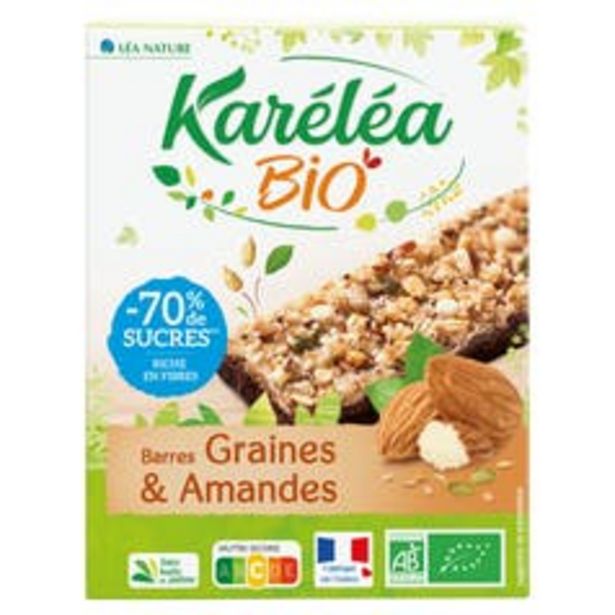 Karéléa Barres Graines Amandes Bio réduites en sucres