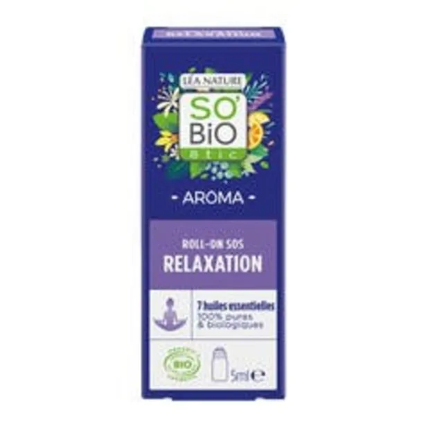 so'bio étic roll-on sos relaxation bio aux 7 huiles essentielles bio