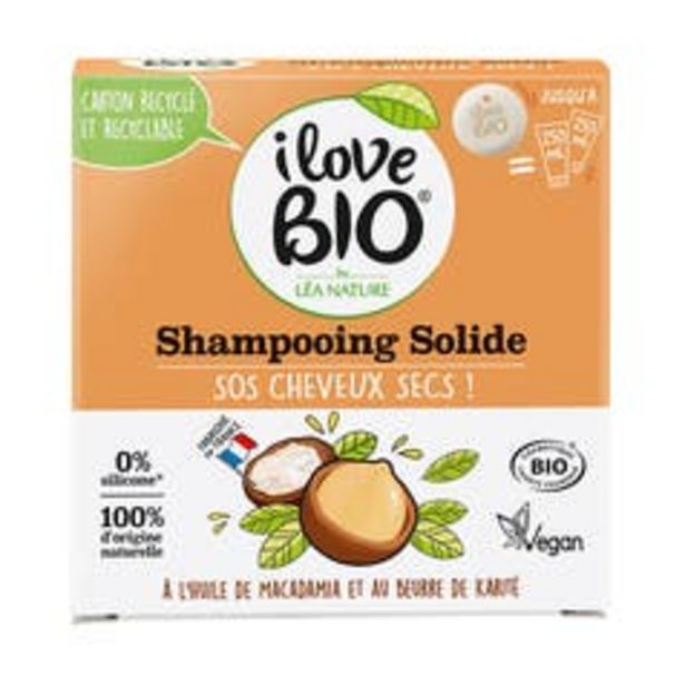 I Love Bio Shampooing solide SOS cheveux secs, à l'huile de Macadamia & beurre de Karité
