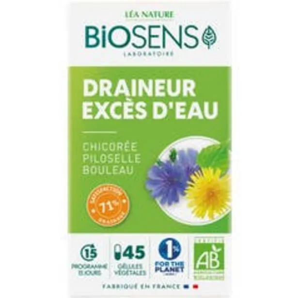 biosens gélule végétale draineur excès d'eau - chicorée piloselle bouleau - bio