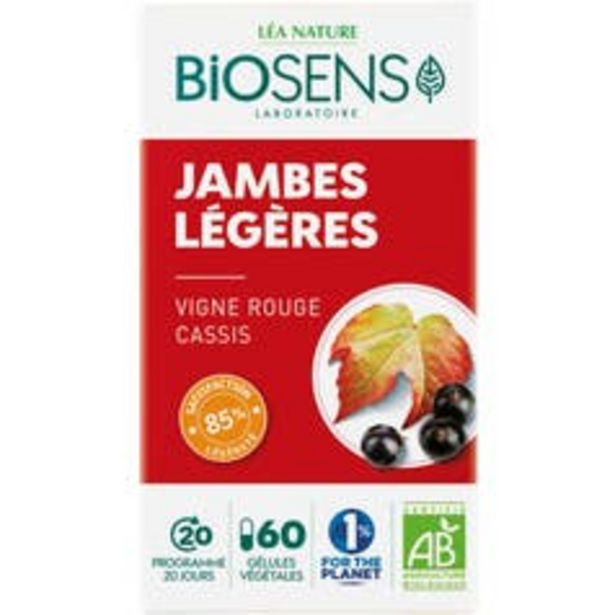 Biosens Gélules jambes légères - Vigne rouge / cassis - bio