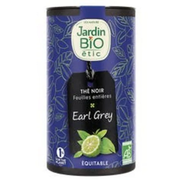 jardin bio étic thé vert vrac feuilles entières earl grey - bio