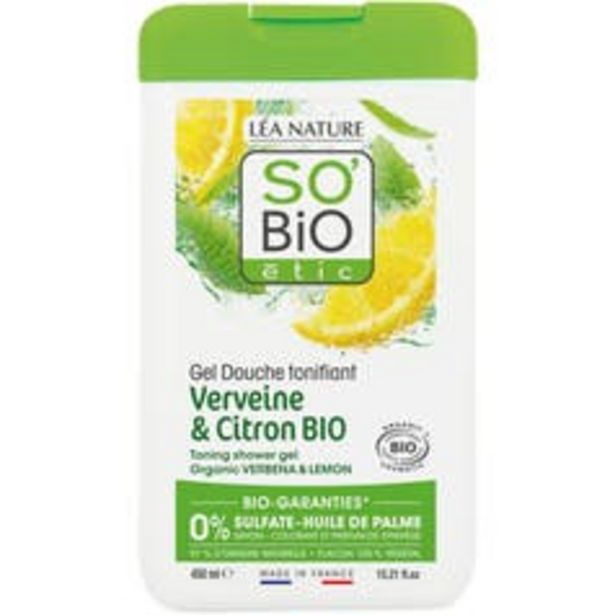 SO'BiO étic Gel douche tonifiant, Verveine et Citron Bio