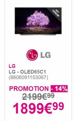 65" 165CM  G LG LG LG - OLED65C1 (8806091153067)  PROMOTION - 14%  219999  189999