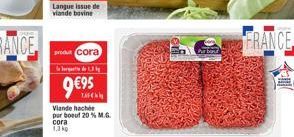 Langue issuede viande bevine  FRANCE  decora  995  TFC Viande hachee par bout 20 MG cora 12