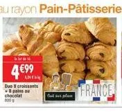 499  duo 8 croissants - pains chocolat 100  france,