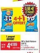 FORMAT  0,98  LE PAQUET  OFFERT  Nature  Nature  paquet OFFERT  489 de 5  30's Got Nature LAY'S