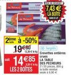 ELELE 7,43  LA BOITE  2eme à -50%  198. crevettes antibres  BU  Soll  1485  cres  LA TABLE EL DES PECHEURS  249,000  LES 2 BOITES